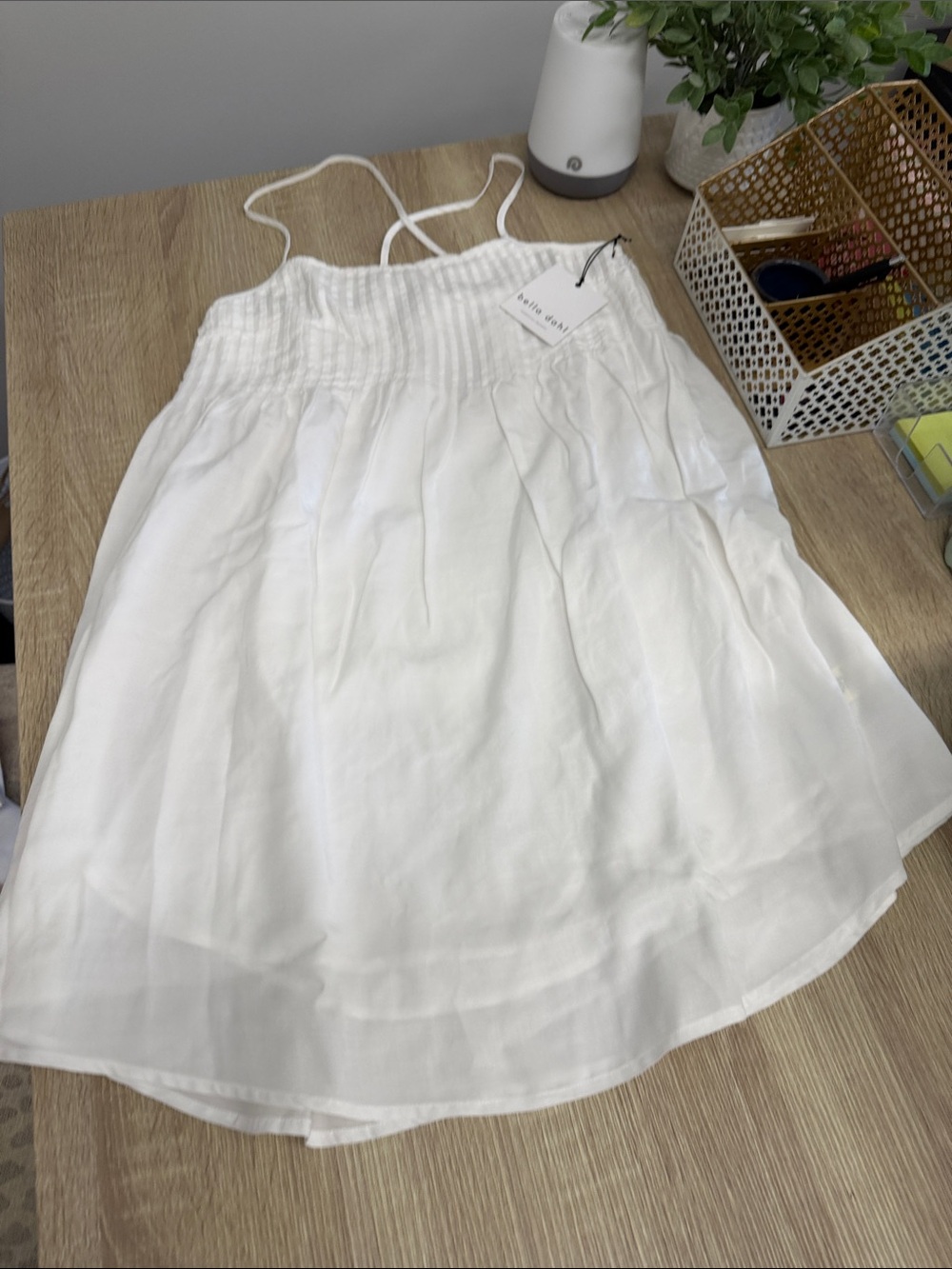Bella Dahl White Striped Cami Top with Tag